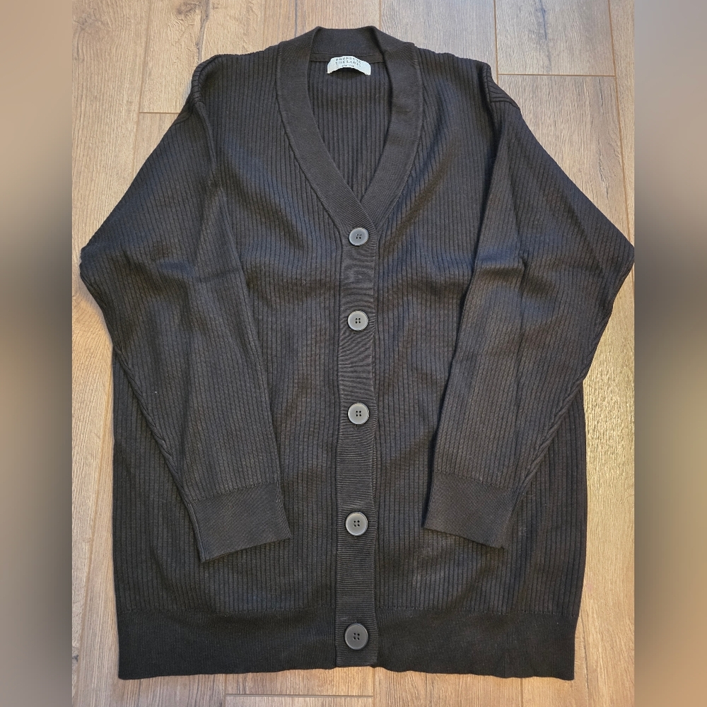 Brunette The Label - Black Long Cardigan - Size Sm/Med